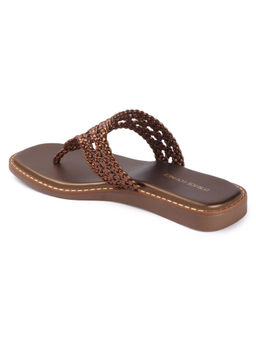 D'Shoe Lounge - Woven Strap Brown Casual Flats