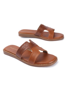 D'Shoe Lounge - H Strap Tan Casual Flats