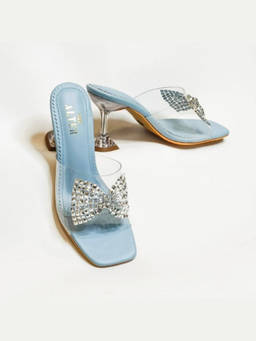 THE ALTER - Blair Powder Blue Clear Pyramid Heels Sandal