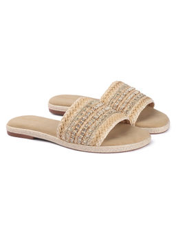 D'Shoe Lounge - Casual Chic Gold Embellished Flats