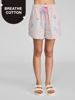 Nykd by Nykaa - Essential Cotton Shorts With Pockets & Adjustable Waist Nys914 Pink Coastal