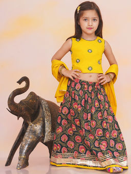KID1 - Leela Yellow Choli with Lehenga & Dupatta