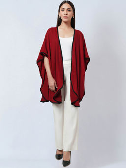 First Resort by Ramola Bachchan - Maroon Cashmere Jacket