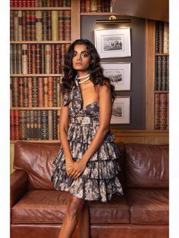 Sage By Mala - Moonlit Floral Dress with Tie (Set of 2)