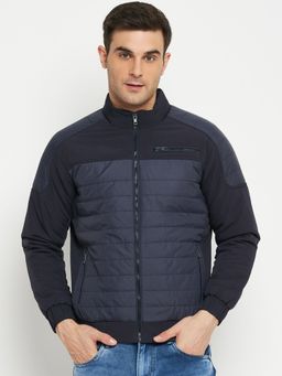 Cantabil - Men Navy Blue Casual Jacket