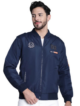 Cantabil - Men Navy Blue Casual Jacket