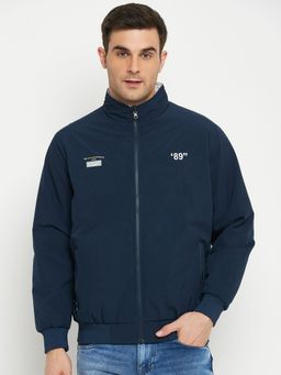 Cantabil - Men Navy Blue Casual Reversible Jacket