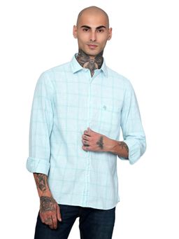 Cantabil - Men Mint Blue Casual Shirt