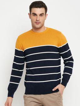 Cantabil - Men Navy Blue Casual Sweater