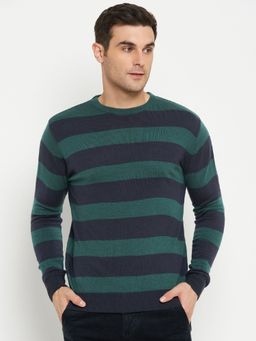 Cantabil - Men Navy Blue Casual Sweater