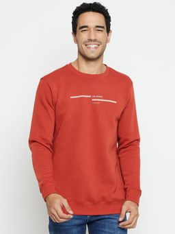 Cantabil - Men Rust Casual Sweatshirt
