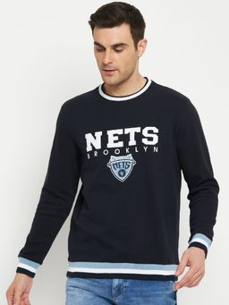 Cantabil - Men Navy Blue Casual Sweatshirt