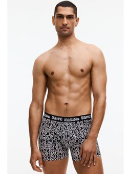 H&M - Men Black 3-pack print-motif cotton trunks