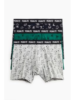 H&M - Men Grey 3-pack print-motif cotton trunks