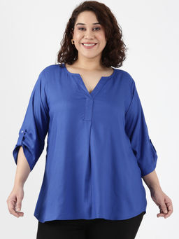 THE PINK MOON - Women Blue Solid Cobalt Top