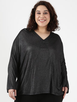 THE PINK MOON - Women Black Shimmer Top