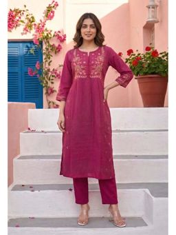 Autumnlane - Chandri Blush Embroidered Kurta With Pant