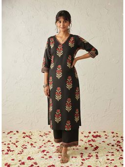 Autumnlane - Swade's Raven Printed Cotton Kurta With Pant