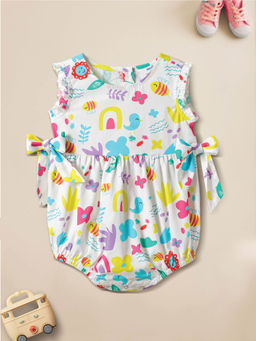 Nautinati - Multi-Color Checkered Short Sleeves Round Neck Romper