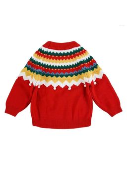 Little Surprise Box - Maroon Multi Xmas Baubles Pompom Sweater