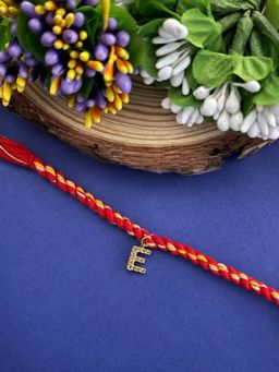 Digital Dress Room - E Letter Name Rakhi Designs Personalized Alphabet Ad Gold Plated