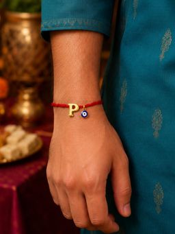 Digital Dress Room - P Letter Evil Eye Moli Thread Rakhi Bhai Bro