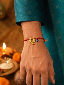Digital Dress Room - Q Letter Evil Eye Moli Thread Rakhi Bhai Bro
