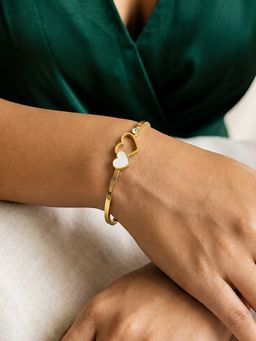 ARTKLIM - Twin Heart Crystal Love Anti-Tarnish Bracelet