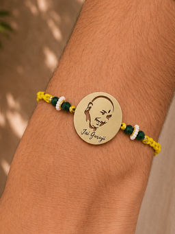 BeAbhika - Gurujis Blessings Thread Rakhi With Roli Chawal Capsules