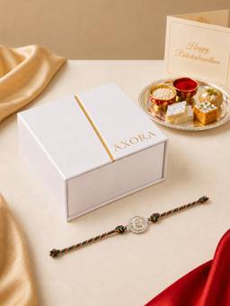 Axora Life - 925 Sterling Silver Ek Onkar Rakhi For Brother With Roli-Chawal