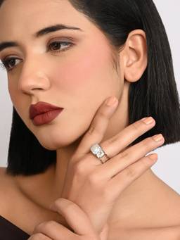 TOUCH925 - Pure 925 Silver Pearl Prism Ring For Women