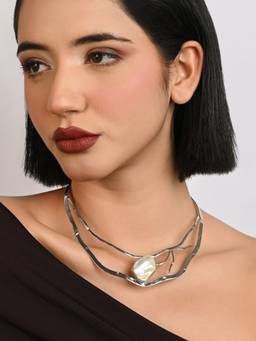 TOUCH925 - Pure 925 Silver Marine Branch Necklace For Women