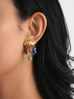 Sorele - Cloud Form Pebble Gold Plated Drop Earrings