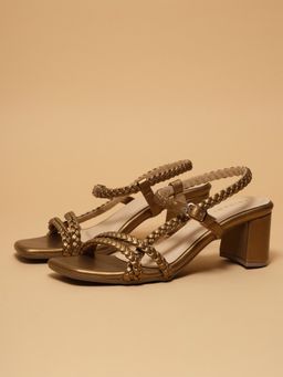 ERIDANI - Alana Antique Bronze Braided Heels