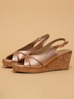 ERIDANI - Mysha Rose Gold Peep Toe Heels