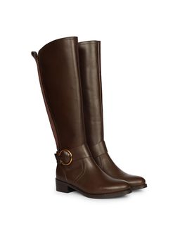 Saint G - Women Brown Leather Knee High Casual Boots