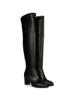 Saint G - Women Black Stretch Napa Thigh High Casual Boots