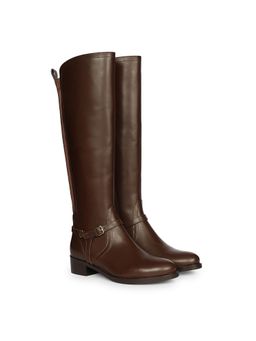 Saint G - Women Brown Leather Knee High Casual Boots