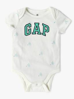 GAP - Off White Printed Cotton Regular Onesie