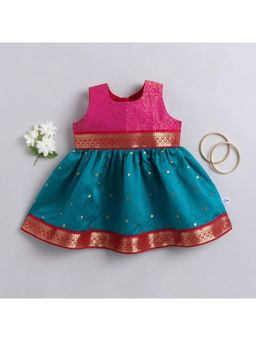 Many Frocks - Pink Woven Brocade Regular Dress