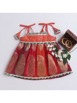 Many Frocks - Multi-Color Woven Banarasi Regular Dress