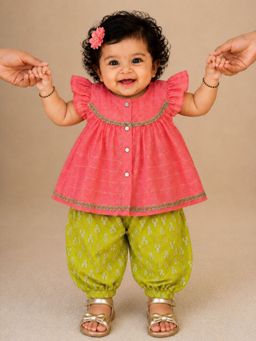 PSPeaches - Peach Stripes Lurex Regular Kurta and Salwar