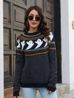 Oh Rare - Women Black Pullover Sweater