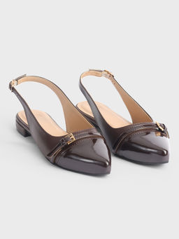 Twenty Dresses by Nykaa Fashion - Womens Brown Glossy Pointed Toe Sandals