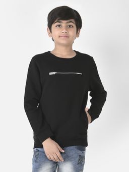 CRIMSOUNE CLUB - Boys Minimalistic Black Sweatshirt