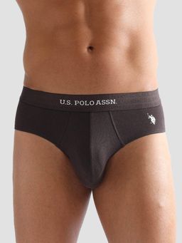 U.S. POLO ASSN. - Brown Elasticized Waist Solid Eb006 Briefs