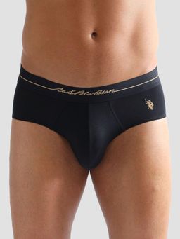 U.S. POLO ASSN. - Black Elasticized Waist Solid Pb004 Briefs