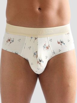 U.S. POLO ASSN. - Beige Elasticized Waist Printed Pb005 Briefs