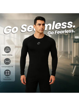 Omtex - Seamless Compression Black T-Shirt