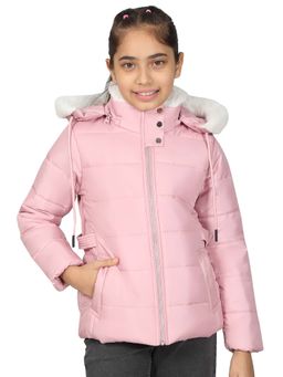 Cantabil - Girls Solid Pink Casual Jacket